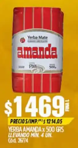 Supermercados Yaguar Amanda yerba mate oferta