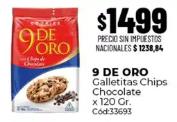 Diarco 9 de oro galletitas chips chocolate oferta