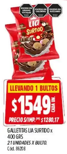 Supermercados Yaguar Lia galletitas surtido oferta