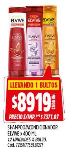 Supermercados Yaguar Elvive shampoo/acondicionador oferta