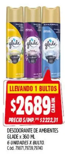 Supermercados Yaguar Glade desodorante de ambientes oferta