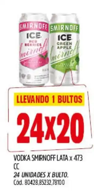 Supermercados Yaguar Smirnoff vodka ice oferta