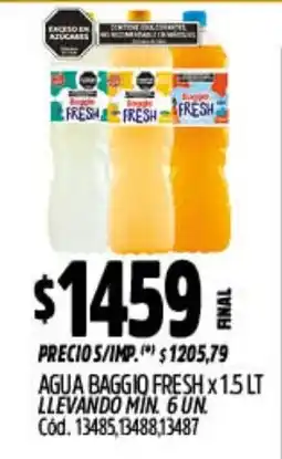 Supermercados Yaguar Agua baggio fresh oferta