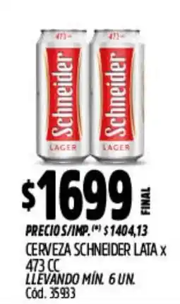 Supermercados Yaguar Schneider cerveza lata oferta