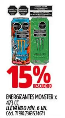 Supermercados Yaguar Monster energizantes oferta