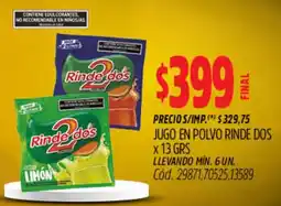 Supermercados Yaguar Rinde dos jugo en polvo oferta