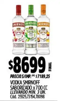 Supermercados Yaguar Vodka smirnoff saborizado oferta
