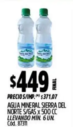 Supermercados Yaguar Agua mineral sierra del norte oferta