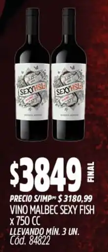 Supermercados Yaguar Sexy fish vino malbec oferta