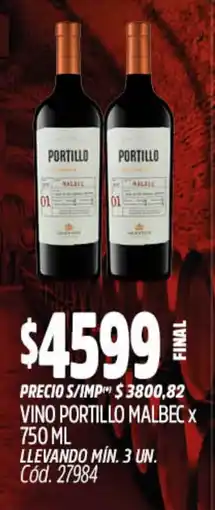 Supermercados Yaguar Portillo vino malbec oferta