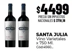 Diarco Santa julia vino varietales oferta