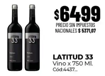 Diarco Latitud 33 vino oferta