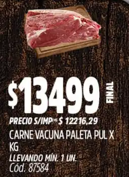 Supermercados Yaguar Carne vacuna paleta pul oferta