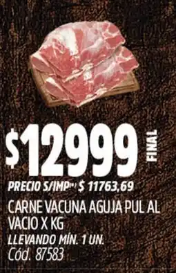Supermercados Yaguar Carne vacuna aguja pul al vacio oferta