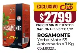 Diarco Rosamonte yerba mate 55 oferta