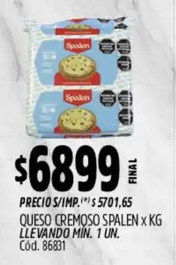 Supermercados Yaguar Spalen queso cremoso oferta