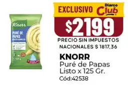 Diarco Knorr puré de papas oferta
