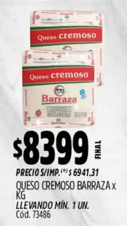 Supermercados Yaguar Barraza queso cremoso oferta