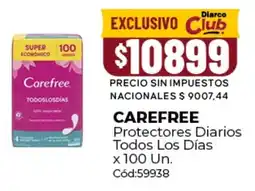 Diarco Carefree protectores diarios todos los días oferta