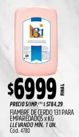 Supermercados Yaguar 131 fiambre de cerdo para emparedados oferta