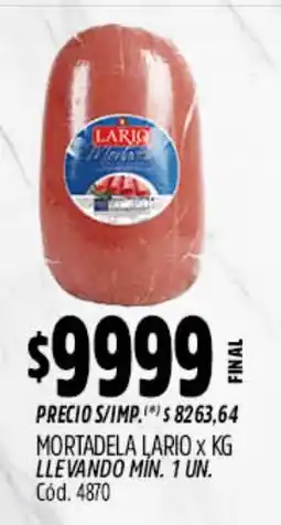 Supermercados Yaguar Lario mortadela oferta