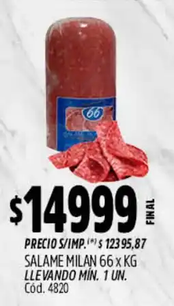 Supermercados Yaguar Salame milan 66 oferta
