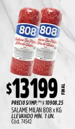 Supermercados Yaguar 808 salame tipo milan oferta