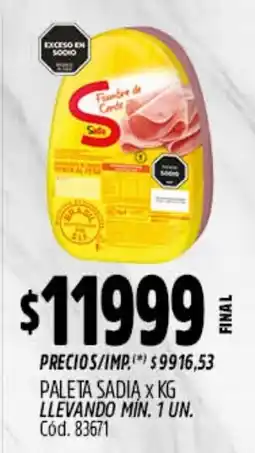 Supermercados Yaguar Sadia paleta oferta