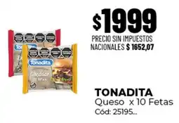 Diarco Tonadita queso x 10 fetas oferta