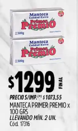 Supermercados Yaguar Manteca primer premio oferta