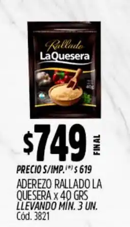 Supermercados Yaguar La quesera aderezo rallado oferta