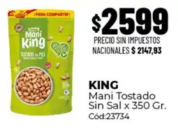 Diarco King mani tostado sin sal oferta