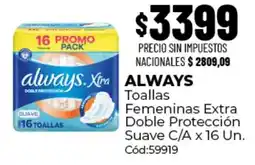 Diarco Always toallas femeninas extra doble protección suave oferta