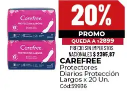 Diarco Carefree protectores diarios protección largos oferta