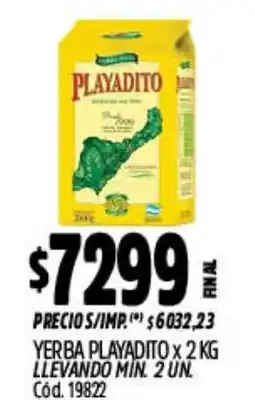 Supermercados Yaguar Playadito yerba oferta
