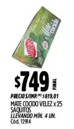 Supermercados Yaguar Velez mate cocido oferta