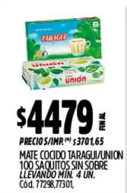 Supermercados Yaguar Taragui mate cocido union oferta