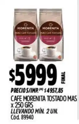 Supermercados Yaguar Morenita cafe tostado mas oferta