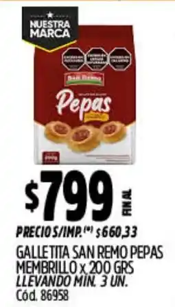 Supermercados Yaguar San remo pepas oferta