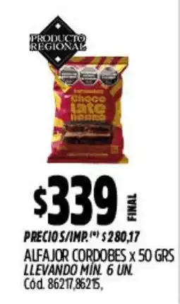 Supermercados Yaguar Alfajor cordobes oferta