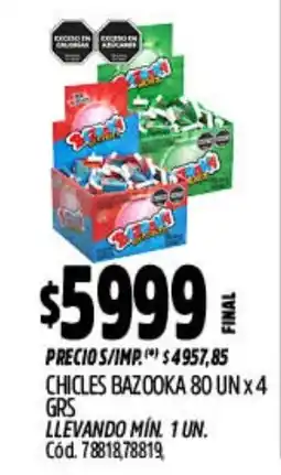 Supermercados Yaguar Chicles bazooka oferta