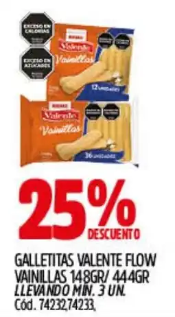Supermercados Yaguar Valente galletitas flow vainillas oferta