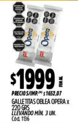 Supermercados Yaguar Opera galletitas oblea oferta
