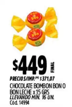 Supermercados Yaguar Bon o bon leche chocolate bombon oferta