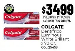 Diarco Colgate dentífrico luminous white brillant oferta