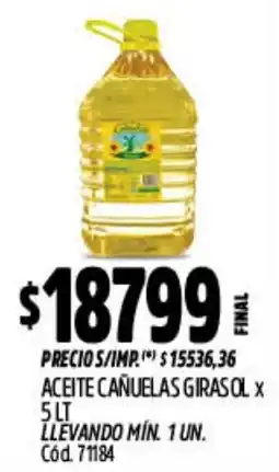 Supermercados Yaguar Canauelas aceite girasol oferta