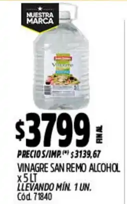 Supermercados Yaguar San remo vinagre alcohol oferta