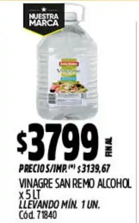 Supermercados Yaguar San remo vinagre alcohol oferta