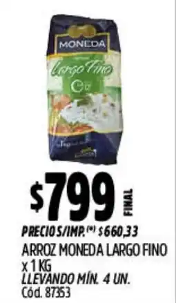 Supermercados Yaguar Moneda arroz largo fino oferta