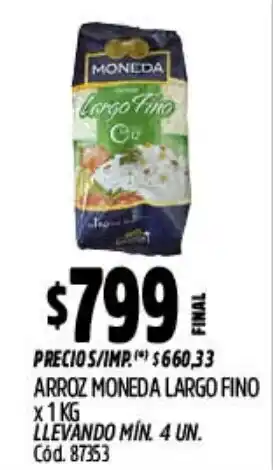 Supermercados Yaguar Moneda arroz largo fino oferta